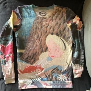Alice In Wonderland long sleeve pullover XS